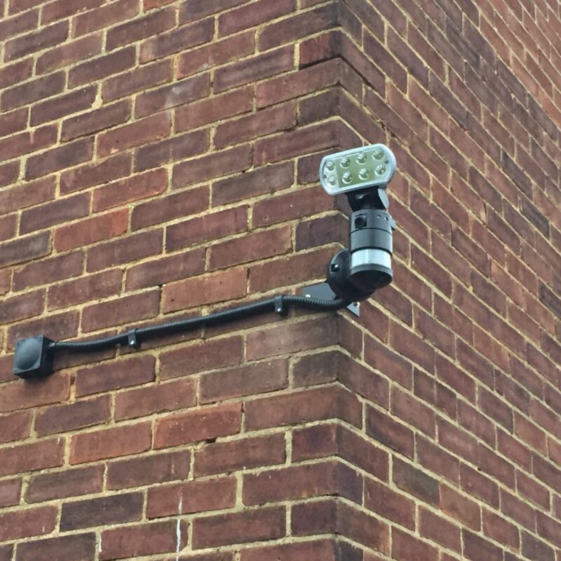 A picture showing an electrical installation of a CCTV camera in the London