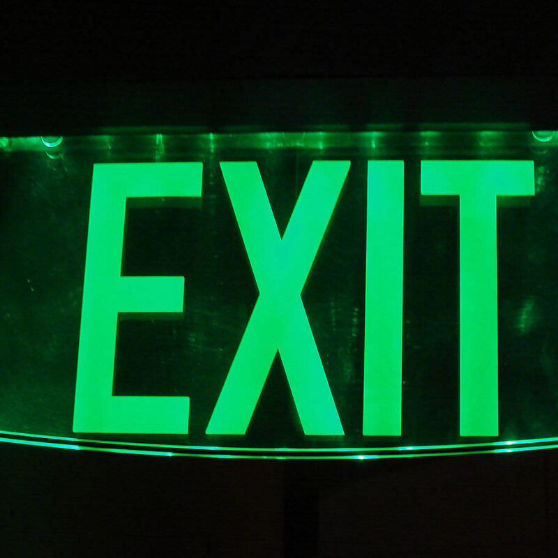 Emergency lighting exit sign